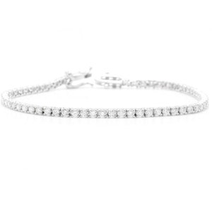 2.70 Carat Natural Diamond 14k Solid White Gold Bracelet