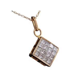 Splendid .90 Carats Natural Diamond 14K Solid Yellow Gold Pendant Necklace