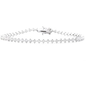 1.80 Carats Stunning Natural Diamond 14K Solid White Gold Bracelet