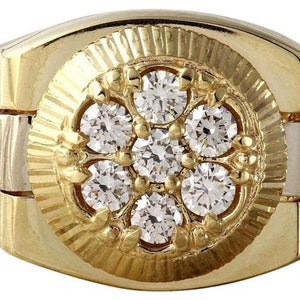 1.25ct Natural Diamond 14k Solid Yellow Gold Men&#39;s Ring