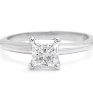 Bague de fiançailles 0.70 Carats Diamond 950 Platinum certifiée GIA
