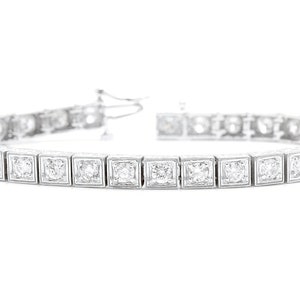 4.00 Carat Natural Diamond 14k Solid White Gold Bracelet