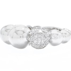 Stunning Natural Diamond 14k Solid White Gold Band Ring