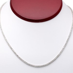 5.45 Carats Natural Diamond 18k Solid White Gold Necklace