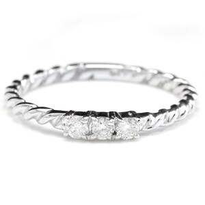 Natural Diamond 14k Solid White Gold Band Ring