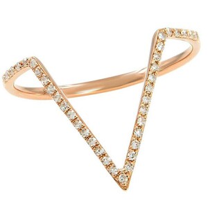 Natural Diamond 14k Solid Rose Gold Diamond Ring
