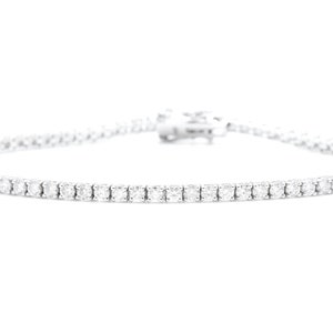 2.80 Carats Natural Diamond 14k Solid White Gold Bracelet