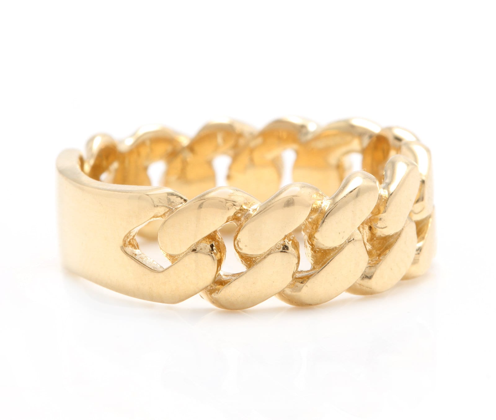 Cuban link ring 14k cheap gold