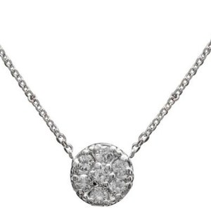 0.35ct Natural Diamond 14k Solid White Gold Pendant Necklace