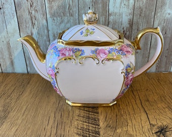 Sadler Pink Floral Cube Teapot