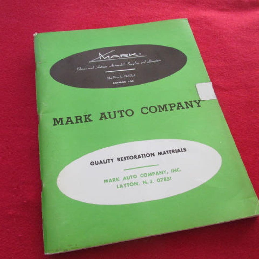 Vintage Auto Restoration Catalog From "mark Auto Company" Etsy