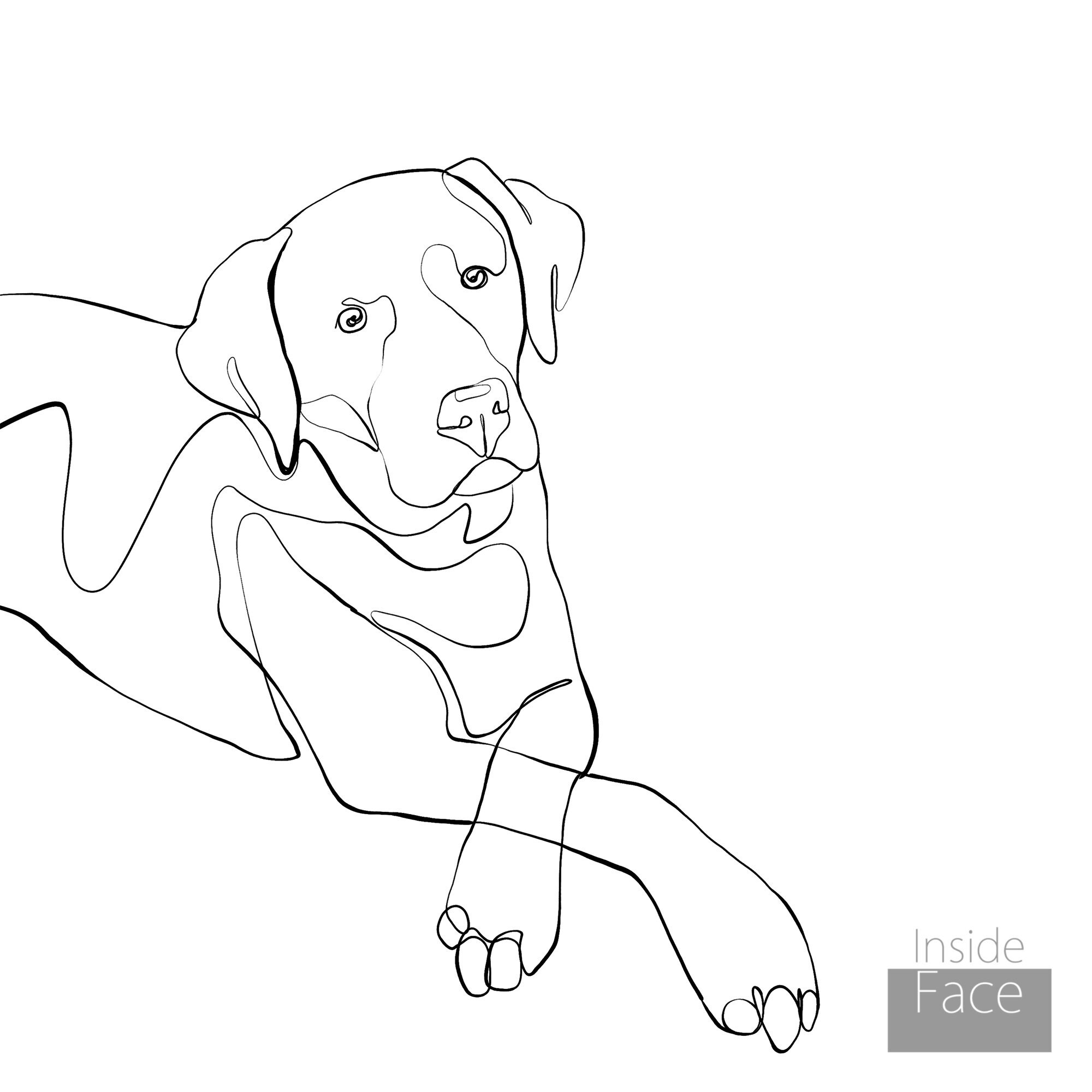Custom pet portrait one line drawing Pet painting Pet | Etsy