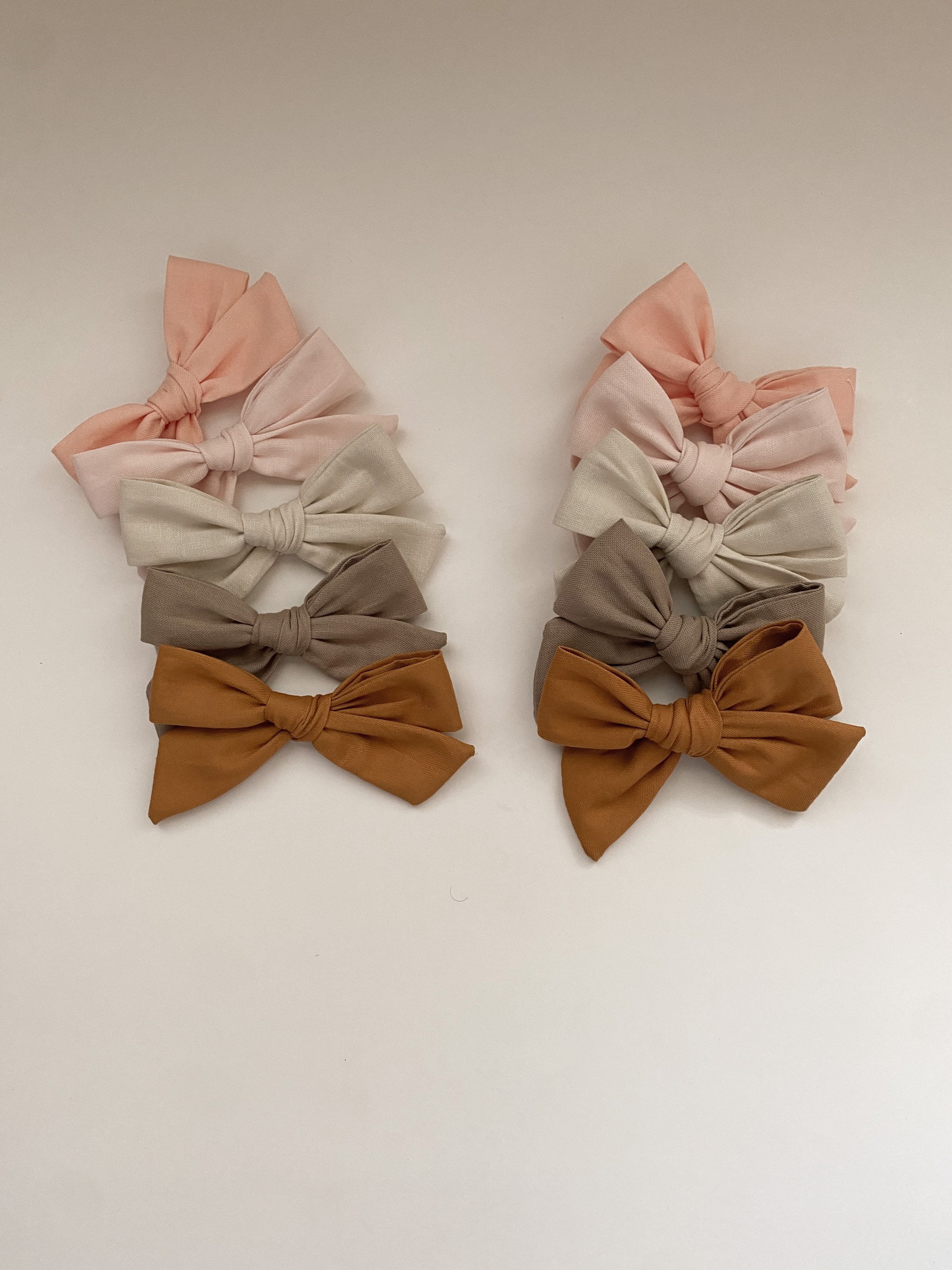 Neutral hair bows (set of 5) hair bows | cream hair bow | pink hair b…