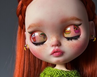 Ooak blythe doll,custom blythe doll, pretty doll, present for her, home decor, doll red hair