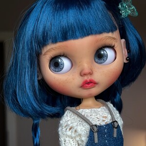 Ooak blythe doll,custom blythe doll, pretty doll, present for her, home decor, doll blue hair