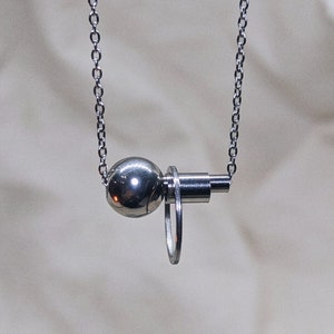 Interchangeable Fidget Necklace – Stainless Steel Sliding Bead Pendant