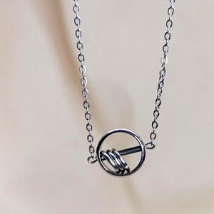 Silver Steel Fidget Spinner Necklace: Stainless Steel Anxiety ADHD Jewelry