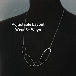 Silver Stainless Steel Oval Link Necklace, Multi-Way Fidget Necklace, Adjustable Statement Jewellery