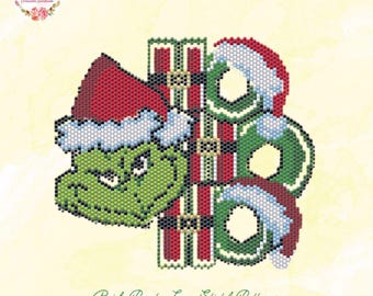 Patterns BRICK,PEYOTE, LOOM - 152-N3/152A-N3 Patterns Ho Grinch Ho - 11/0-Christmas decoration -Tree Decoration-Picture-Tutorial pdf