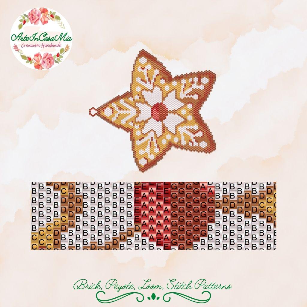 N3 Pattern BRICK and PEYOTE Patterns - 130-N3/130A-N3 Pattern - Gingerbread Star ...