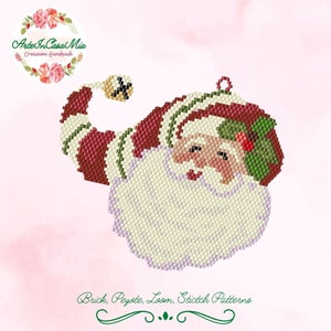 BRICK Mönster - PEYOTE - 21-N1/21A-N1 Mönster - Kris Kringle - Miyuki 11/0 - Juldekoration - Handledning pdf