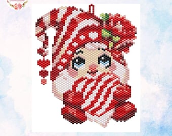 BRICK,PEYOTE,LOOM Patterns - 457-E3/457A-E3/457Loom-E3 Patterns - Red Gnome - 11/0 -Love-Pendant-Festivities-Decoration-Picture-Tutorial pdf