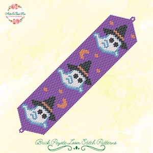 Patrones BRICK, PEYOTE - 978-H1/978A-H1 Patrones - Pulsera Helmes - 11/0 - Decoración de Halloween - Dulces - 31 de octubre - Imagen - pdf
