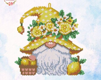 BRICK,PEYOTE,LOOM Patterns - 456-E3/456A-E3/456Loom-E3 Patterns - Lemon Gnome - 11/0 - Pendant - Festivities-Decoration-Picture-Tutorial pdf