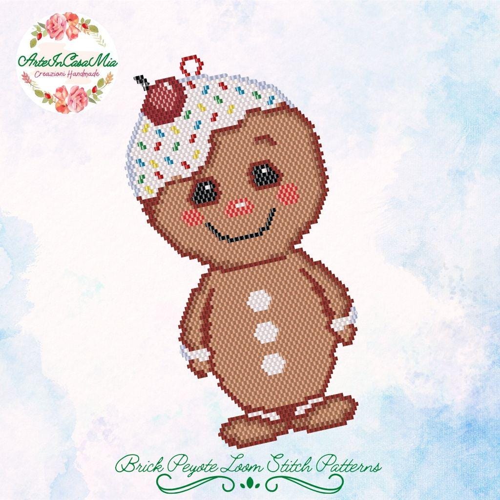 BRICK and PEYOTE patterns - 50-N1/50A-N1 Pattern - Ginger - Miyuki 11/0 - Christmas decoration - PDF tutorial