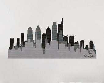 Layered Philadelphia Skyline | Philadelphia Wall Art | Wood Philly Skyline | Moving Gift | Grad Gift | Philadelphia Gift | Philadelphia PA