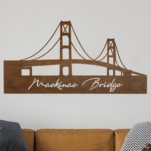 Mackinac Bridge Michigan | Mackinac Island Wall Art | Wood Mackinac Bridge | Mackinac Island Michigan Wood Art | Mackinac Bridge Decor