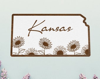 Kansas Flowers Wall Art | Kansas State Flower Sunflower | Kansas Wildflowers | Kansas Wood Wall Art | Kansas Mothers Day Gift