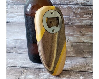 One Time Item Exotic Wood Magnetic Bottle Opener