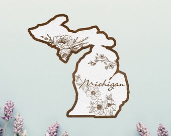 Michigan Flowers Wall Art | Michigan State Flower Apple Blossom | Michigan Wildflowers | Michigan Wood Wall Art | Michigan Mothers Day Gift