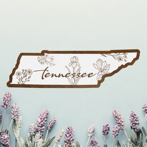 Tennessee Flowers Wall Art | Tennessee State Flower Iris | Tennessee Wildflowers | Tennessee Wood Wall Art | Tennessee Mothers Day Gift