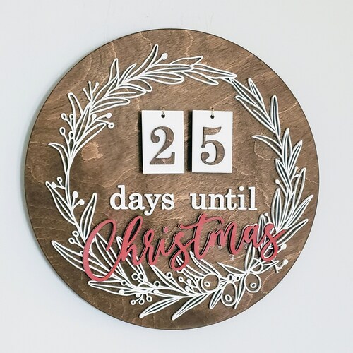 Chalkboard Christmas Countdown Sign Days Until Christmas Etsy