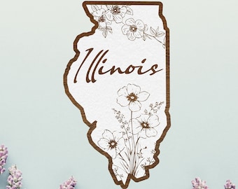 Illinois Flowers Wall Art | Illinois State Flower Violet | Illinois Wildflowers | Illinois Wood Wall Art | Illinois Mothers Day Gift