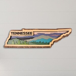 Layered Tennessee Wood Wall Art: Smoky Mountains Painting