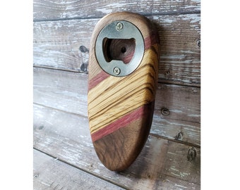 One Time Item Exotic Wood Magnetic Bottle Opener