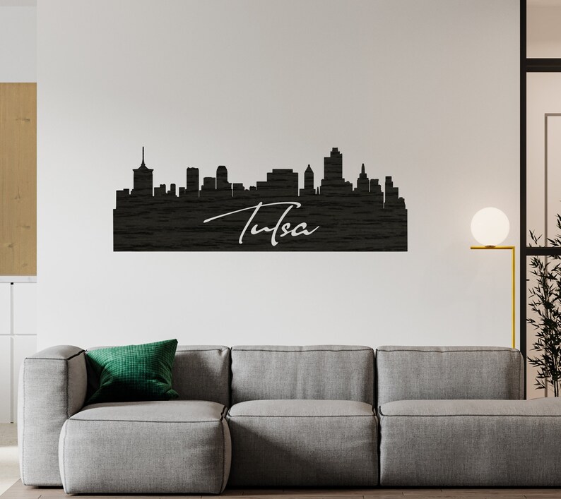 Tulsa Skyline Tulsa Wood Wall Art Tulsa Oklahoma Moving Etsy