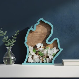 Michigan Beach Glass Shadow Box: Lake House Decor image 2