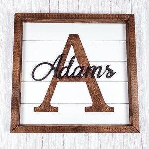 Personalized Family Name Wood Sign: Laser Cut Shiplap Design