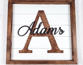 Personalized Family Name Wood Sign | Last Name Wood Sign | Personalized Gift | Engagement Gift | Wedding Gift | Custom Wood Sign