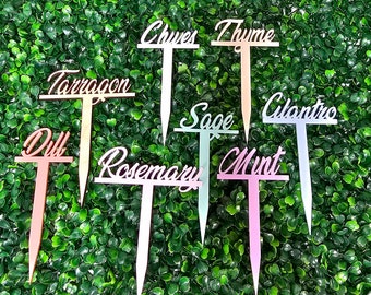 Herb Marker Stakes | Herb Plant Markers | Garden Marker Stakes | Gift For Chefs | Gift for Cooks | Lavender Mint Parsley Basil Thyme Dill