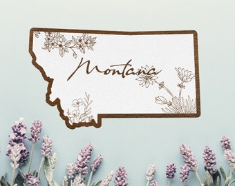 Montana Flowers Wall Art | Montana State Flower Bitterroot | Montana Wildflowers | Montana Wood Wall Art | Montana Mothers Day Gift