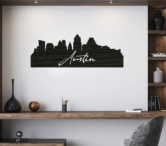 Austin Skyline Austin Wood Wall Art Austin Texas Moving Etsy