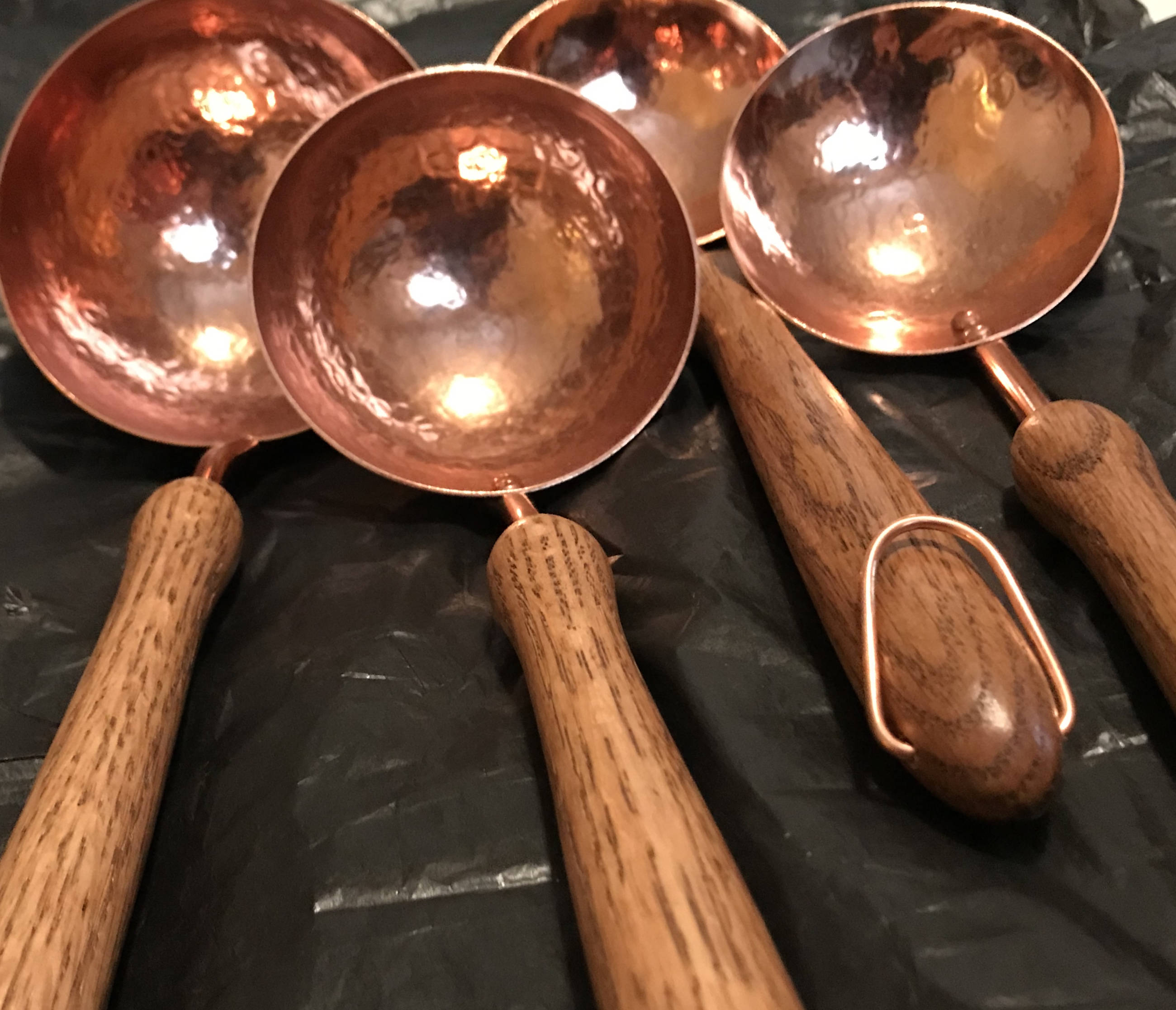 Vintage copper measuring spoons lightly hammered copper Etsy