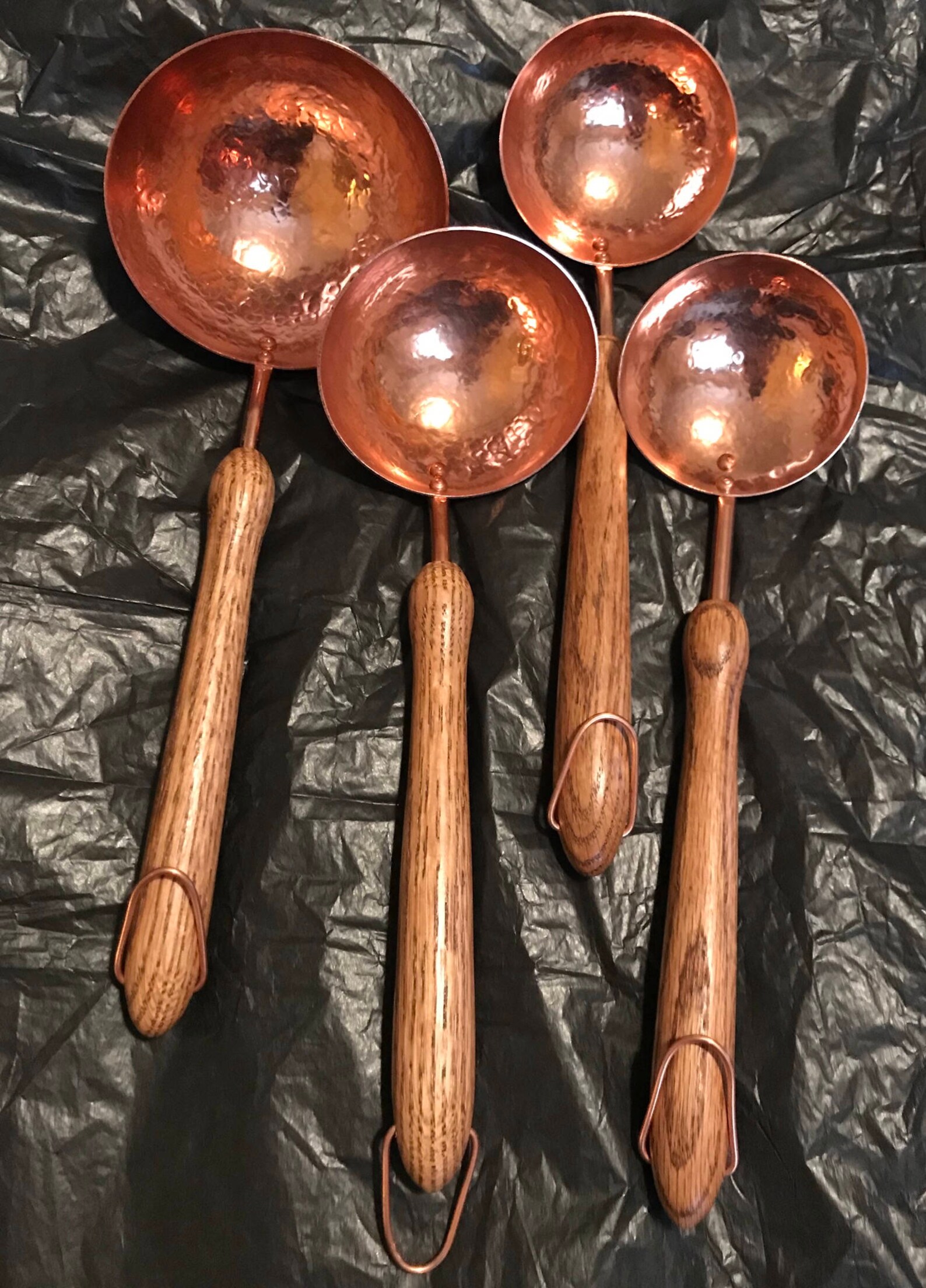 Vintage copper measuring spoons lightly hammered copper Etsy