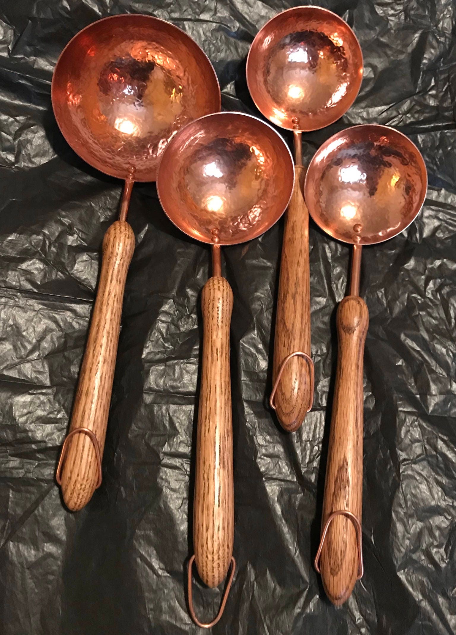 Vintage copper measuring spoons lightly hammered copper Etsy