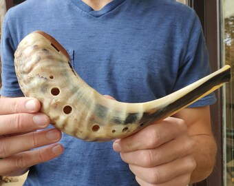 Ocarina flute from Horn of a Ram -- Unique Clear Tone Instrument!